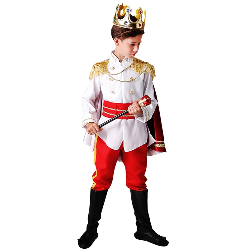 Prince Charming Coat Pants Outfits Boys Movie Cosplay Classic & Timeless Elegant & Luxurious Blue White Coat Pants Belt Halloween Carnival Masquerade / Tiaras / Tiaras World Book Day Costumes