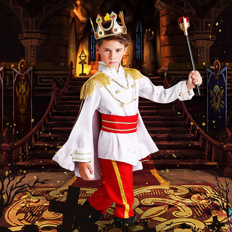 Prince Charming Coat Pants Outfits Boys Movie Cosplay Classic & Timeless Elegant & Luxurious Blue White Coat Pants Belt Halloween Carnival Masquerade / Tiaras / Tiaras World Book Day Costumes3