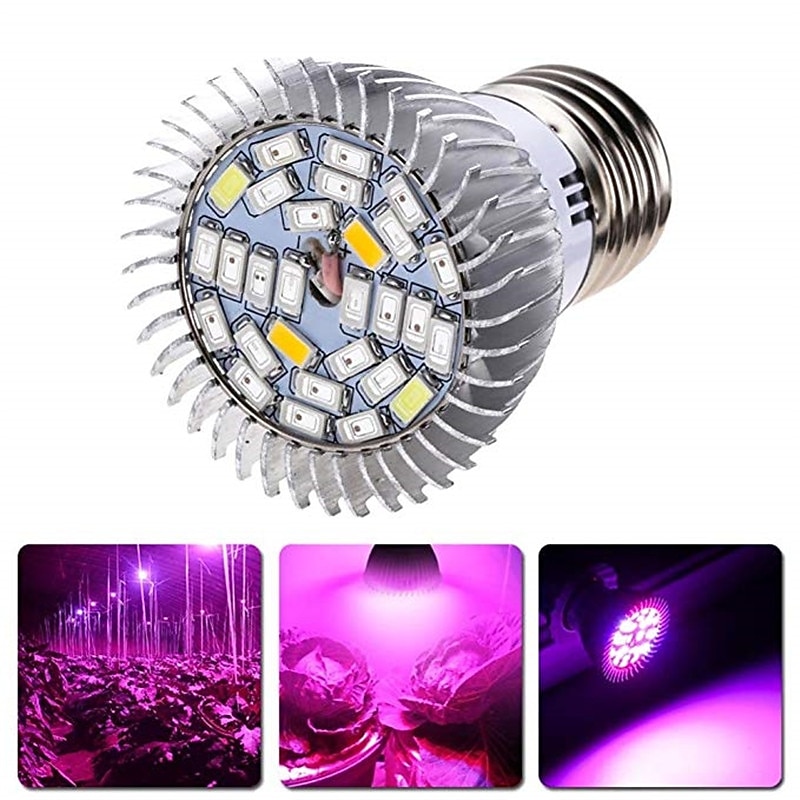 4pcs Full Spectrum Led Grow light Bulb E26 E27 GU10 E14 28leds Grow Plant Light for Hydroponics Greenhouse Organic Indoor Plants AC85-265V3