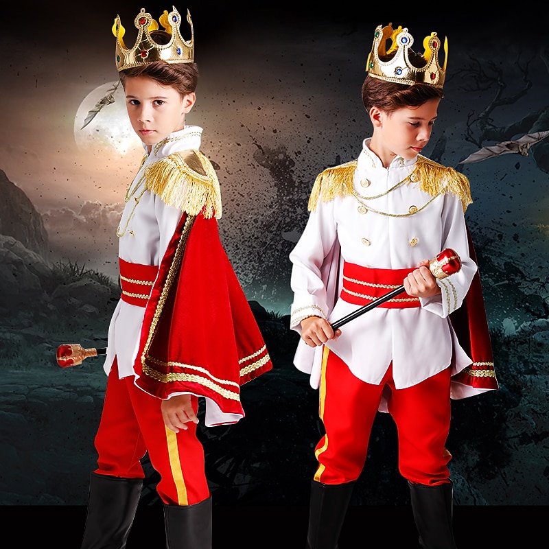 Prince Charming Coat Pants Outfits Boys Movie Cosplay Classic & Timeless Elegant & Luxurious Blue White Coat Pants Belt Halloween Carnival Masquerade / Tiaras / Tiaras World Book Day Costumes2