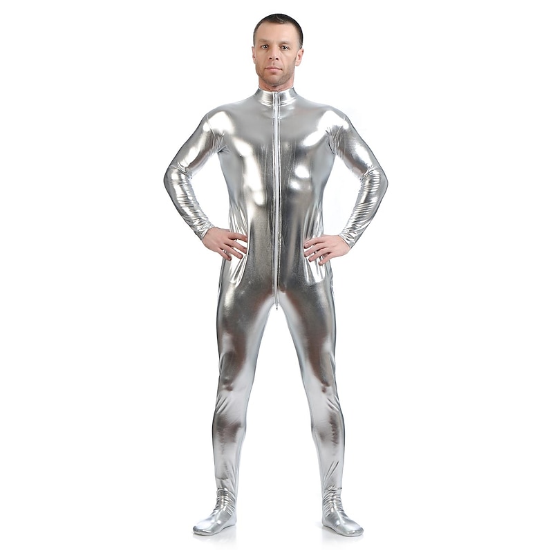 Shiny Zentai Suits Cosplay Costume Skin Suit Carnival Costume Full Body Suit Men's Women's Sex Sexy Costume Solid Colored Spandex Latex Costume for Halloween Adults'2