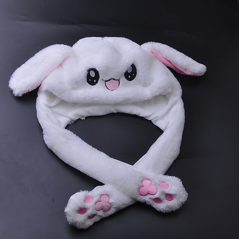 Cute Costume Hats Plush Bunny Hat with Moving Ears Rabbit Hat Funny Moving Earflaps Cute Stuff Gift for Women Girls Headwearfor Gift for Boy&Girls2