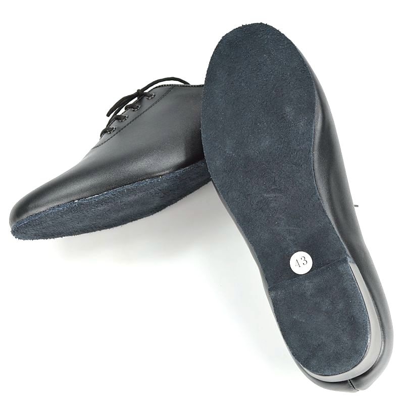 Men's Black Leather Ballroom Dance Shoes, Non - Slip Suede Sole & Classic Lace - Up, Professional for Latin/Ballroom Dancing3