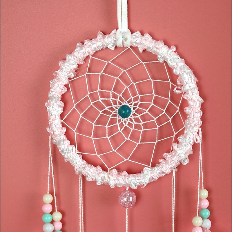 Boho Dream Catcher Handmade Gift Wall Hanging Decor Art Ornament Craft Feather Bead for Kids Bedroom Wedding Festival 55*11cm3