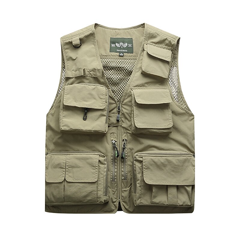 Men's Fishing Vest Cycling Vest Hiking Vest Jacket Coat Top Outdoor UV Resistant Ultra Light (UL) Breathable Quick Dry POLY Mesh Army Green Khaki Dark Navy Hunting Fishing Climbing / Lightweight3