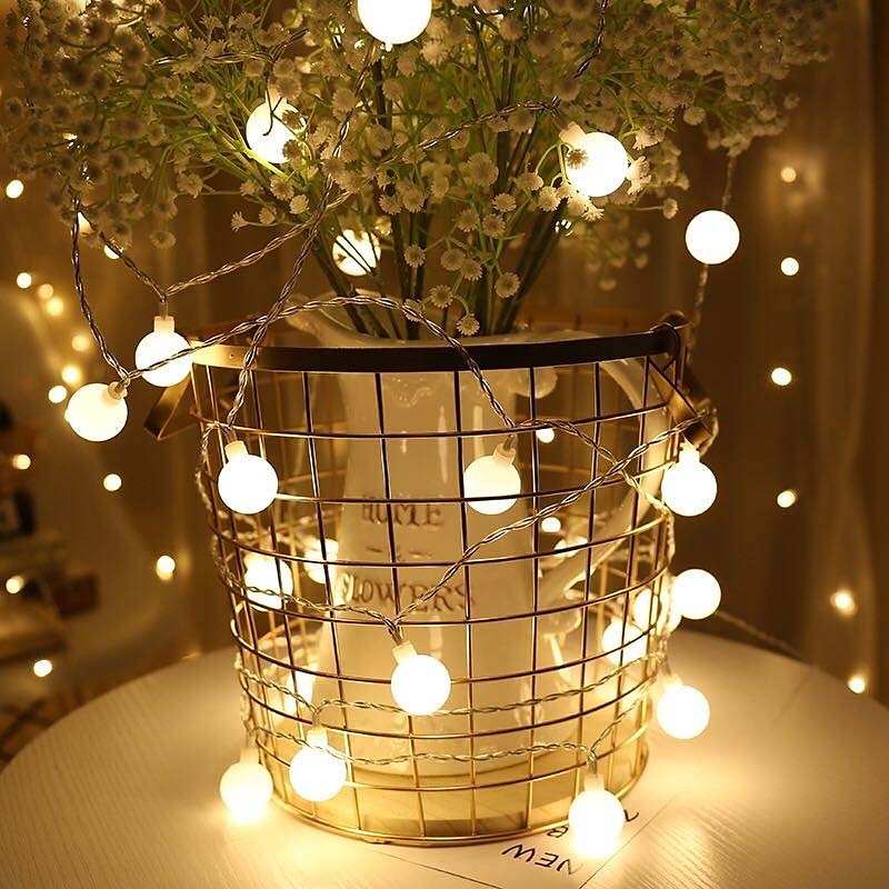 LED String Lights 3M-20LED 6M-40LED 10M-80LED Ball Lights USB Bulb Light String Waterproof Outdoor Wedding Christmas Holiday4