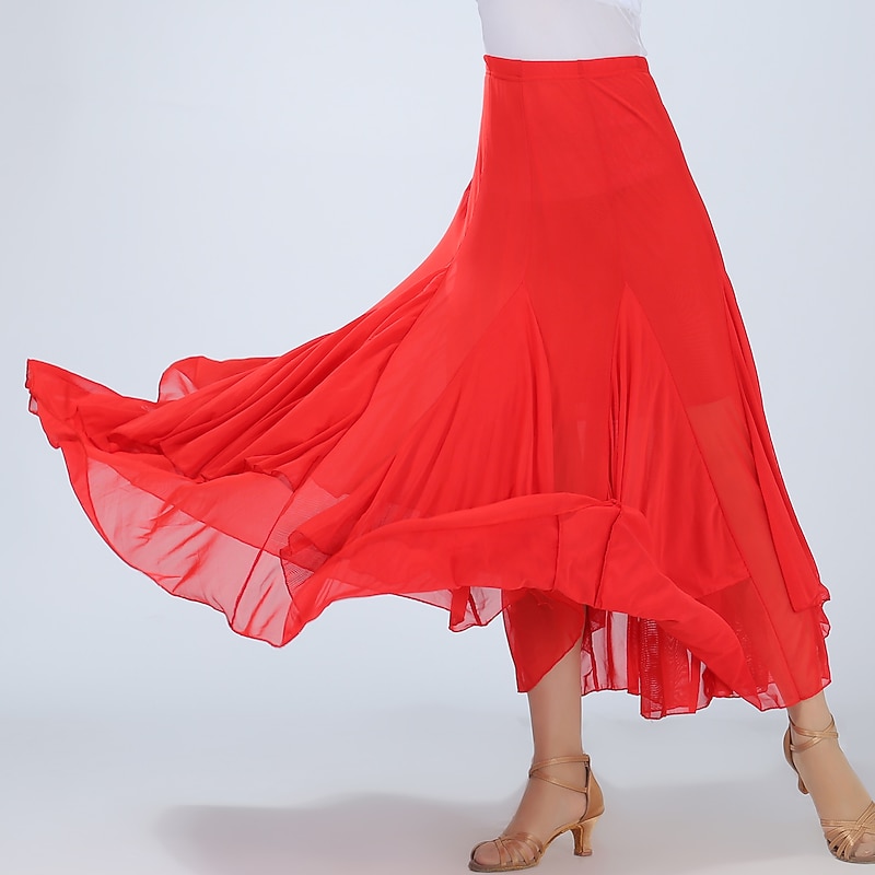 Ballroom Dance Skirts Ruching Women's Training Performance High Spandex4