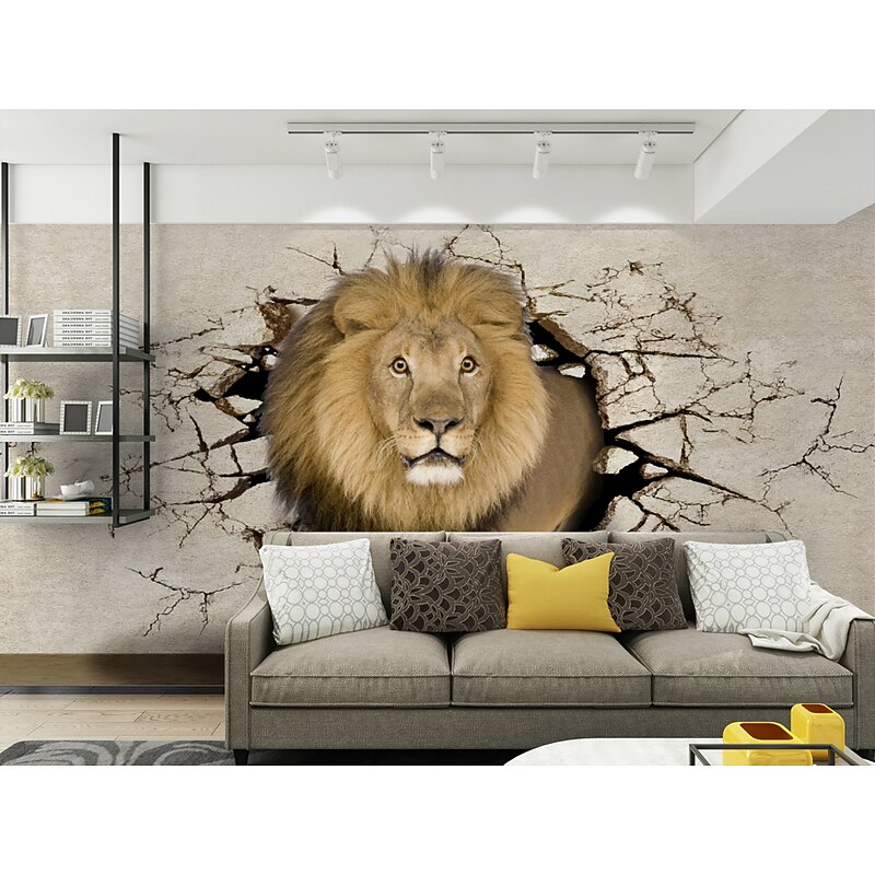 Mural Wallpaper Wall Sticker Covering Print Adhesive Required Animal Lion Canvas Home Décor3