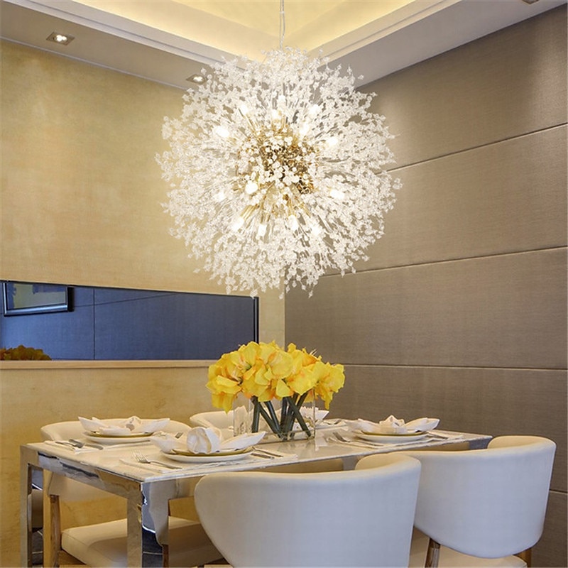 16 Bulbs 60 cm Crystal Pendant Light Metal Globe Electroplated Chic & Modern Globe 110-120V 220-240V4