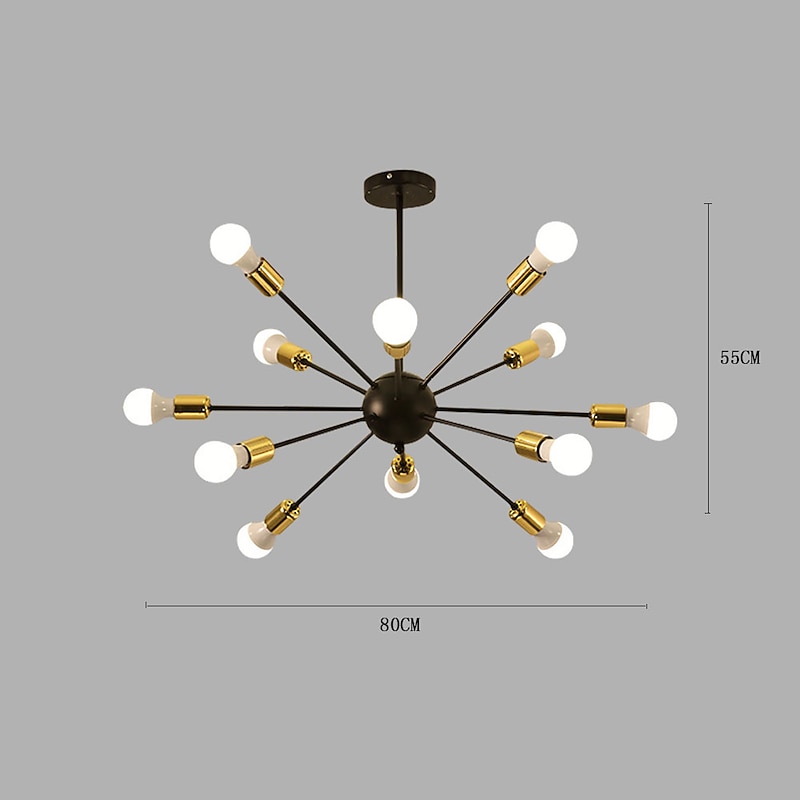 12 Bulbs 80 cm Chandelier Metal Sputnik Painted Finishes Contemporary Artistic 110-120V 220-240V3
