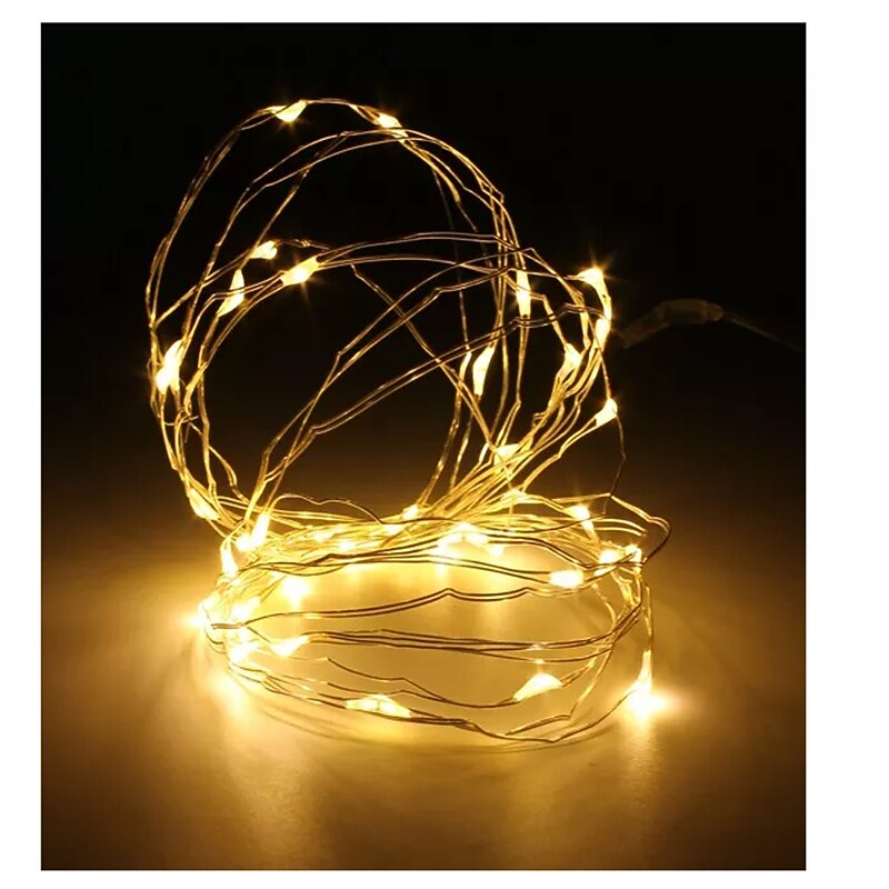 10M 100 LED Silver Wire Fairy String Light Outdoor String Lights Battery Powered Waterproof Christmas Party Decor2