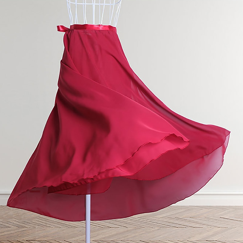 Breathable Ballet Skirts Ruching Women's Training Performance High Chiffon2