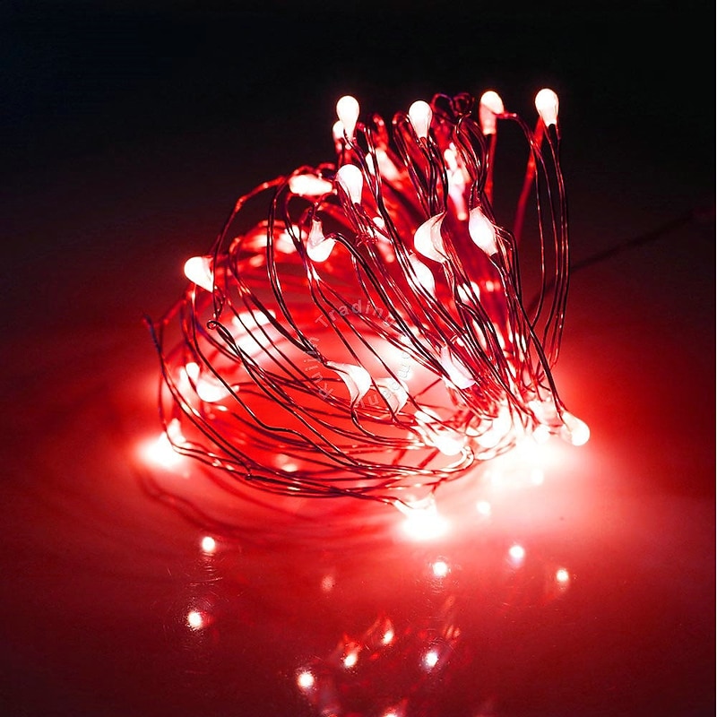LED String Lights 5m 50LEDs Fairy Copper Wire Lights for Garden Patio Waterproof USB Warm White White Red Cuttable Party Decorative 5V IP653