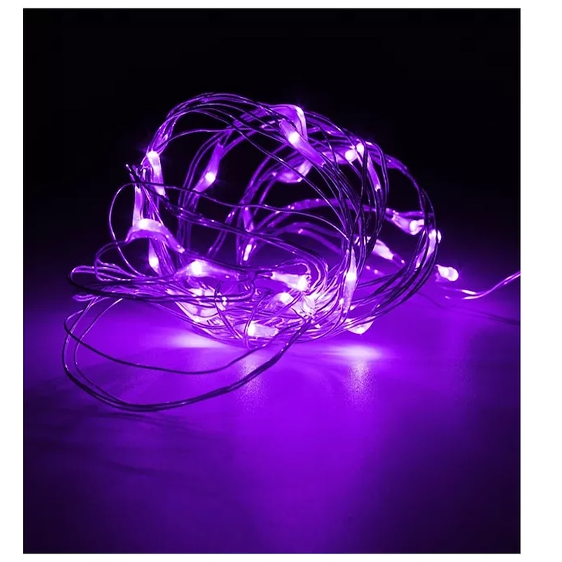10M 100 LED Silver Wire Fairy String Light Outdoor String Lights Battery Powered Waterproof Christmas Party Decor3