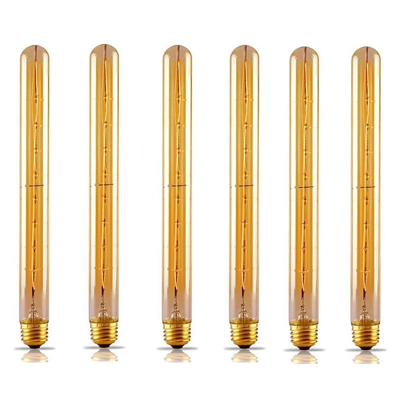 6pcs 40 W E26 / E27 T300 Warm White 2200-2800 k Retro / Dimmable / Decorative Incandescent Vintage Edison Light Bulb 220-240 V