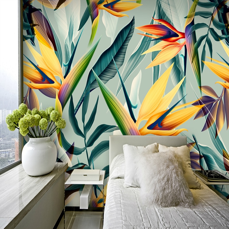 Mural Wallpaper Wall Sticker Covering Print Adhesive Required Tropical Palm Leaf Canvas Home Décor - Main Image