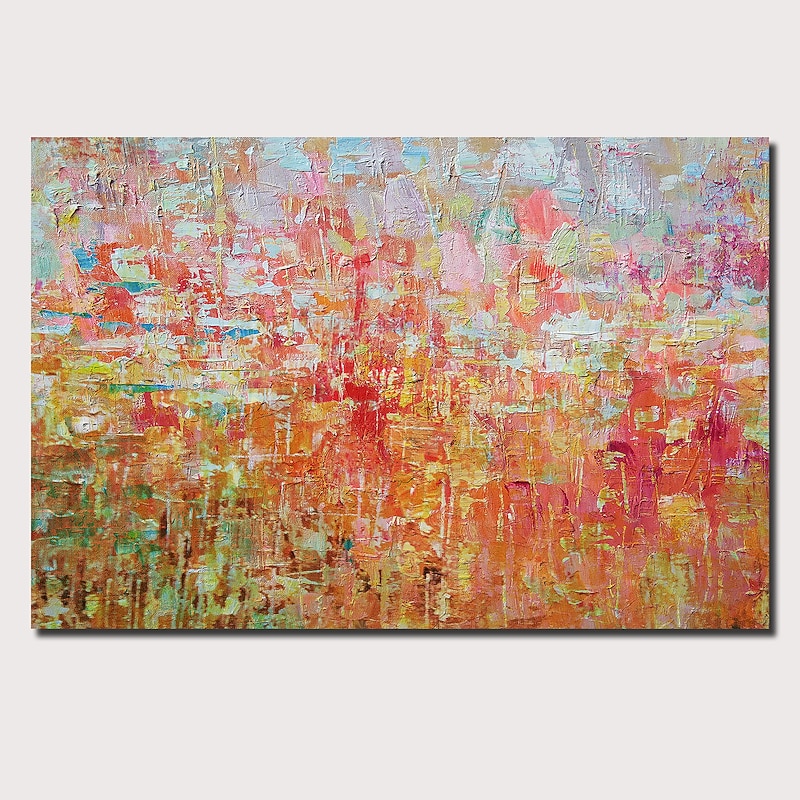 Oil Painting Hand Painted Horizontal Panoramic Abstract Landscape Comtemporary Modern Stretched Canvas2