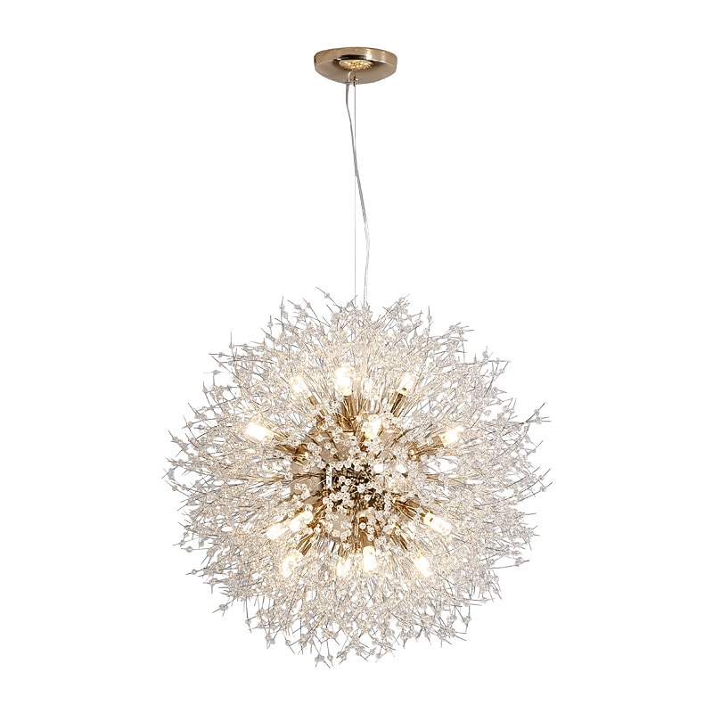 16 Bulbs 60 cm Crystal Pendant Light Metal Globe Electroplated Chic & Modern Globe 110-120V 220-240V2