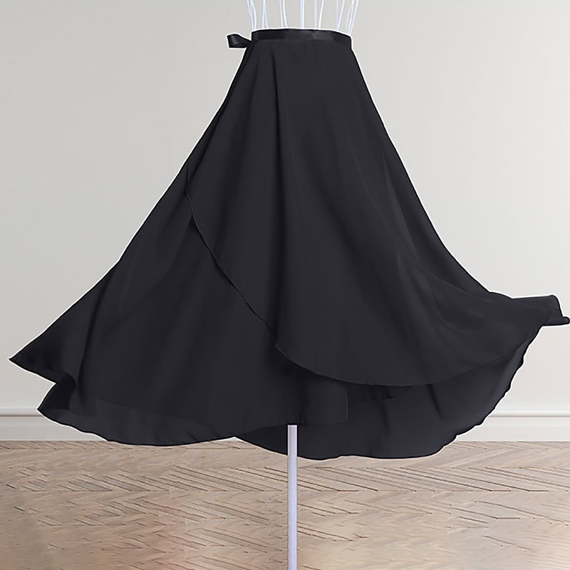 Breathable Ballet Skirts Ruching Women's Training Performance High Chiffon3