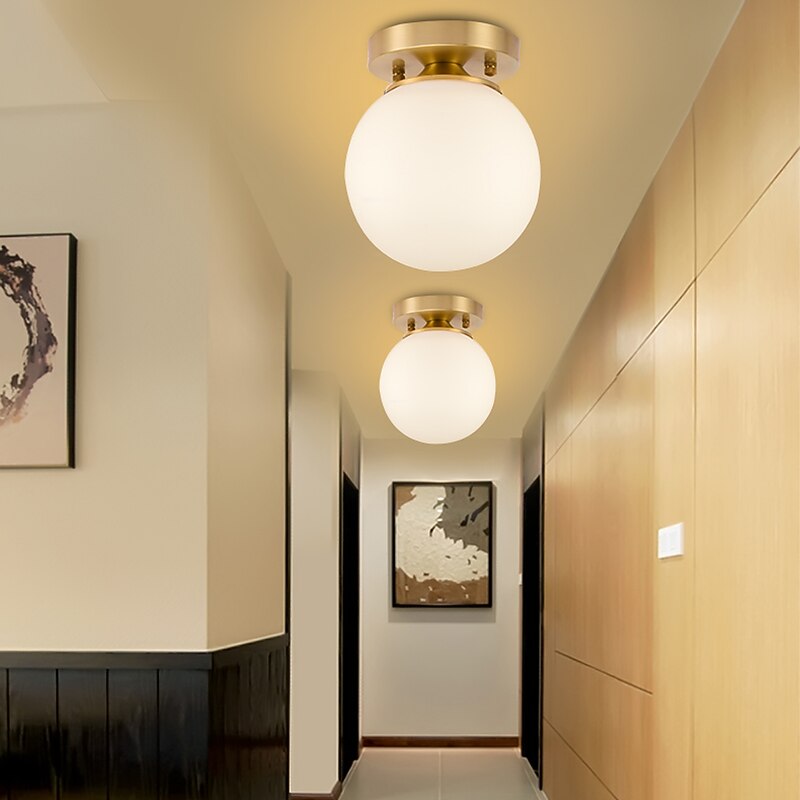 1-Light 14 cm Flush Mount Lights Copper Glass Brass Contemporary / Modern 110-120V / 220-240V / E26 / E27