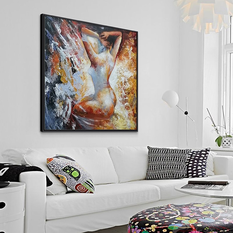 Oil Painting Hand Painted Square People Nude Modern Rolled Canvas (No Frame) 6