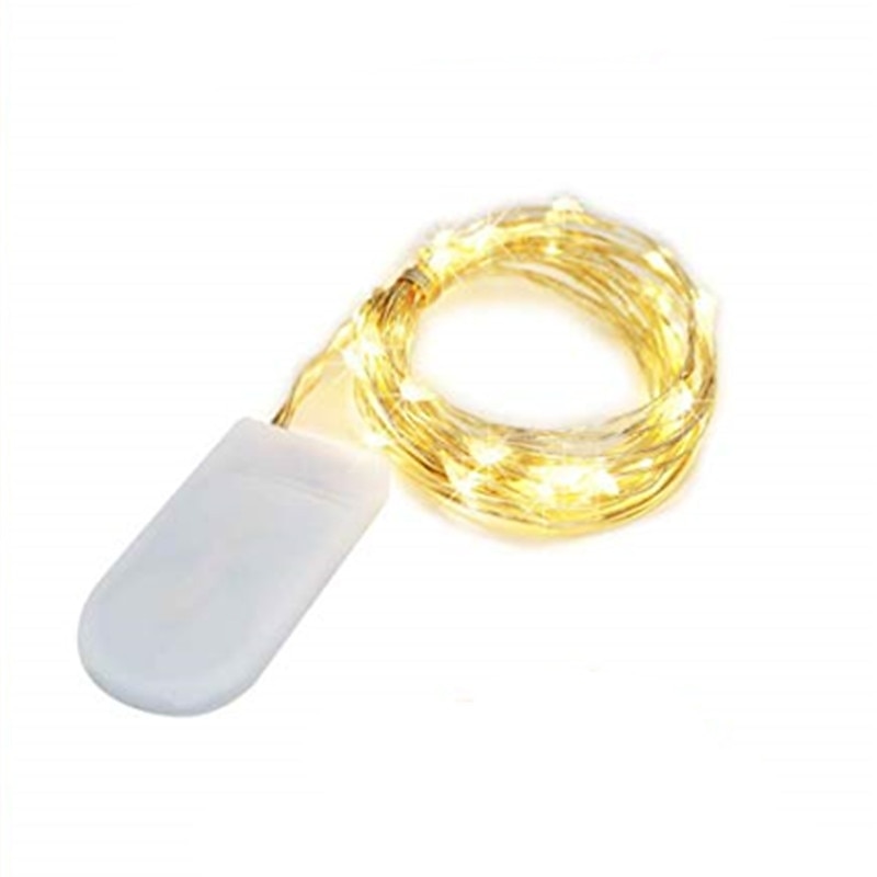 1pc 2m String Lights Outdoor Waterproof String Lights 20 LEDs Warm White White Multi Color for Christmas Party Decorative Batteries Powered