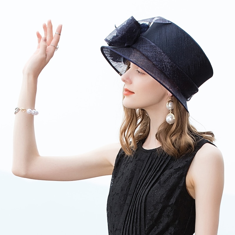 Vintage Style Elegant & Luxurious Organza Hats with Bowknot / Feathers / Fur / Flower 1PC Kentucky / Horse Race / Ladies Day Headpiece dress to impress Race Day Dress3