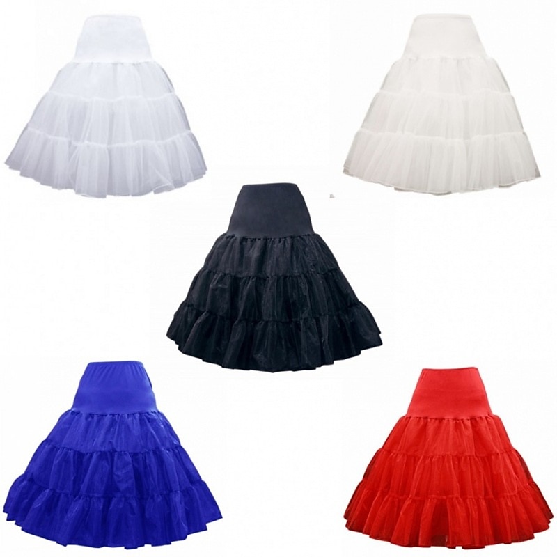 Petticoat Retro Vintage Classic Lolita 1950s Petticoat Hoop Skirt Tutu Under Skirt Ballet Dancer Solid Colored A-Line Fancy Dress Women's Girls' Carnival Masquerade Tea Party Bachelorette Party3