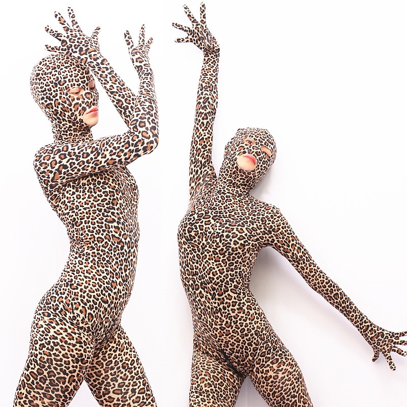 Zentai Suits Leopard Print Catsuit Skin Suit Animal Adults' Lycra Spandex Cosplay Costumes Women's Halloween Masquerade / Leotard / Onesie High Elasticity2