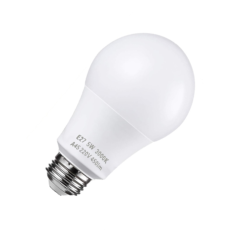 10PCS 5W LED Light Bulbs 50W Halogen Equivalent 3000K/6000K Warm White No Flicker E26 E27 500lm Non Dimmable AC110-220V2