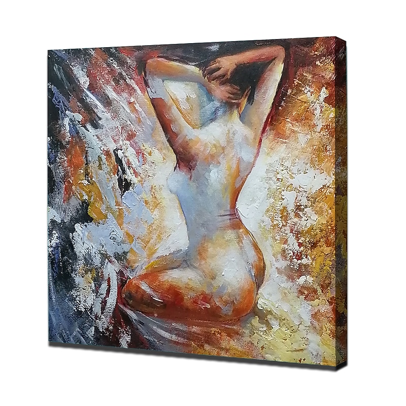 Oil Painting Hand Painted Square People Nude Modern Rolled Canvas (No Frame)3