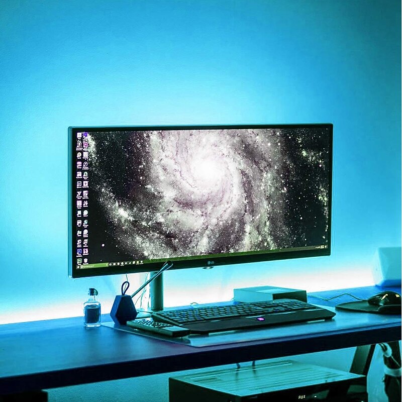 LED Light Strips 2M USB Flexible Tiktok Lights TV Backlight 60LED 10mm Waterproof Multi-color TV Backlight with Infrared Remote Controller Halloween TV Computer Background2