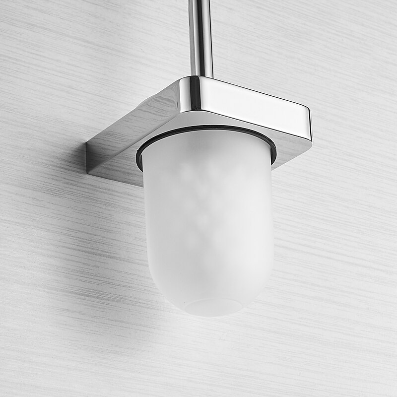 Toilet Brush Set Include Toilet Brush and Toilet Brush Holder New Design Brass for Bathroom Decoration Wall Mounted Chrome 1pc4