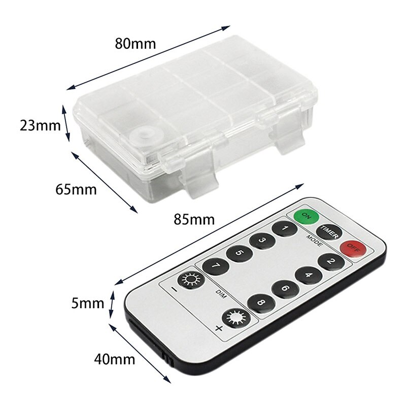 10m String Lights 100 LEDs 1 13Keys Remote Controller 1pc Warm White White Multi Color Waterproof Creative Cuttable AA Batteries Powered2