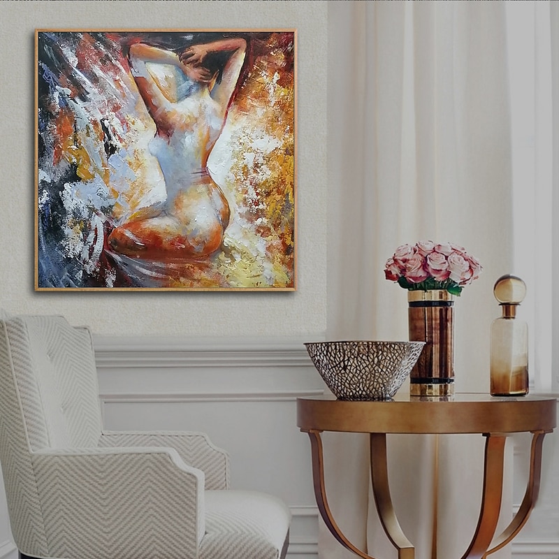 Oil Painting Hand Painted Square People Nude Modern Rolled Canvas (No Frame) 5