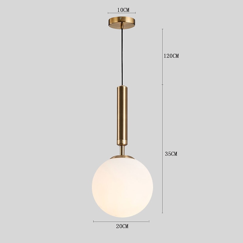 1-Light 20 cm Pendant Light Metal Glass Globe Electroplated Painted Finishes Contemporary Artistic 110-120V 220-240V3