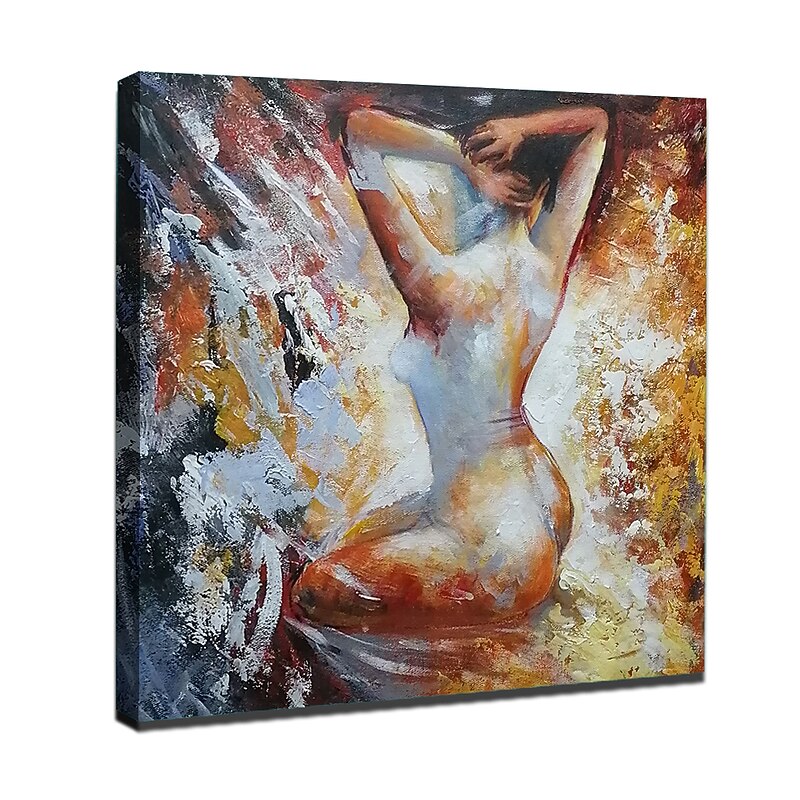 Oil Painting Hand Painted Square People Nude Modern Rolled Canvas (No Frame)2