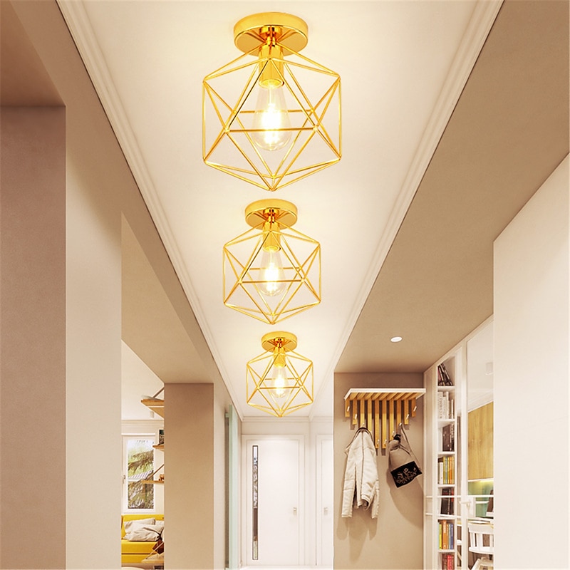 1-Light 21.5 cm Mini Style Flush Mount Lights Metal Geometrical Electroplated Nature Inspired Modern 110-120V 220-240V E26 E274