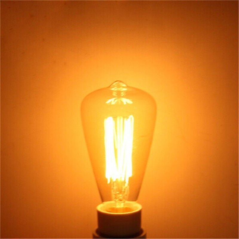 4pcs 40W Edison Vintage Incandescent Light Bulb Dimmable E14 ST48 Candelabra Cage Filament Amber Warm White for Lighting Fixture 220-240V2