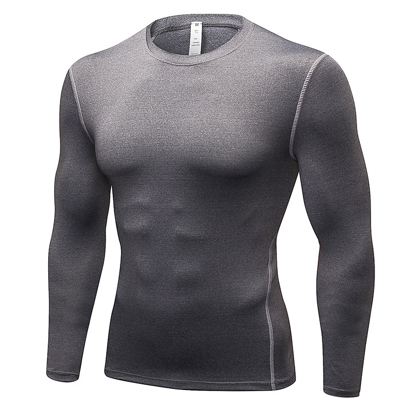 Men's Compression Shirt Running Shirt Long Sleeve Tee Tshirt Athletic Winter Solid Colored Spandex Quick Dry Sweat wicking Breathable Gym Workout Exercise Running Sportswear Activewear Navy Wine Red4
