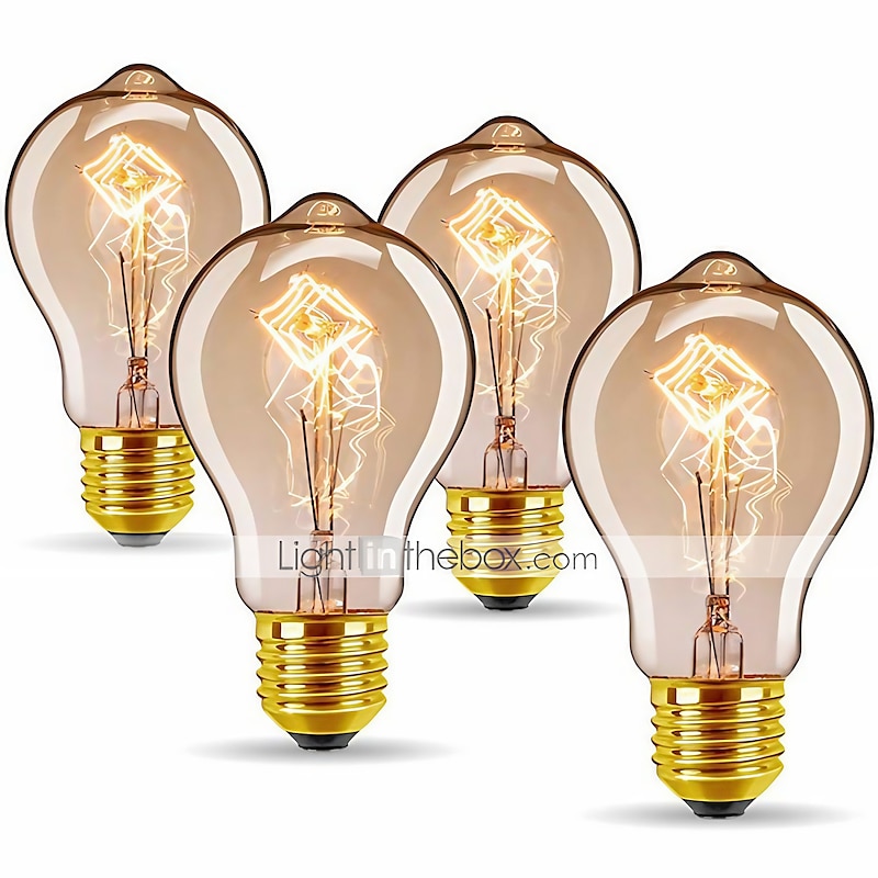 6pcs 4pcs Edison Vintage Incandescent Light Bulb Dimmable A19 40W E26 E27 Decorative Bulbs for Wall Sconces Ceiling Light 220-240V2