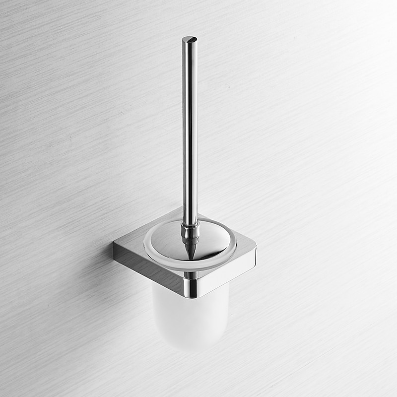 Toilet Brush Set Include Toilet Brush and Toilet Brush Holder New Design Brass for Bathroom Decoration Wall Mounted Chrome 1pc2