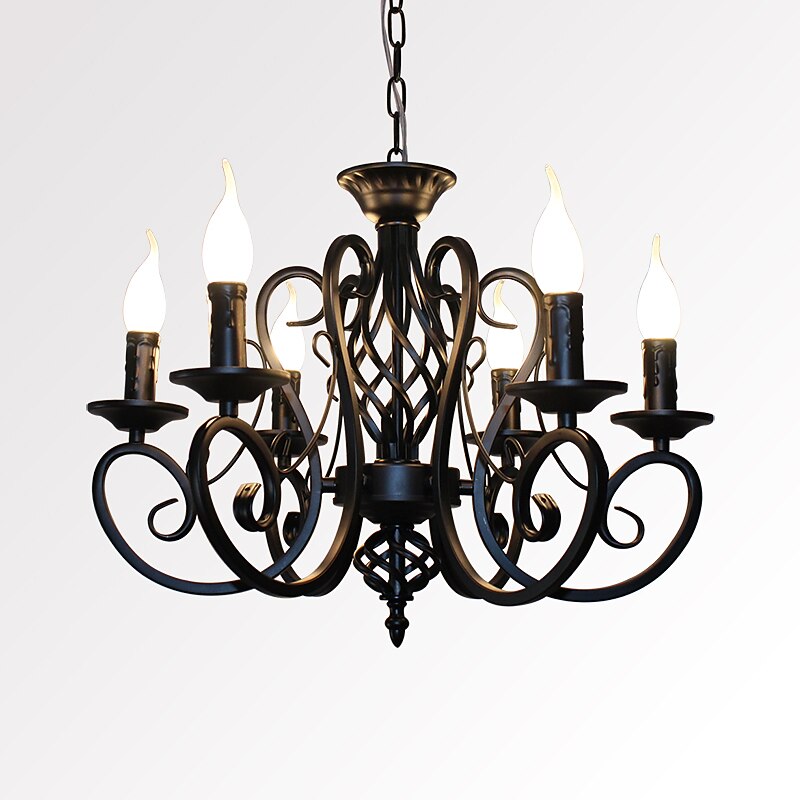6-Light 53 cm Candle Style Chandelier Metal Painted Finishes Traditional / Classic 110-120V 220-240V2