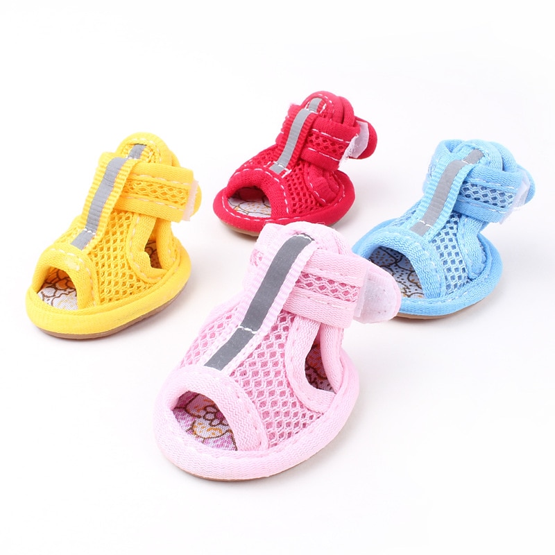 Mesh Dog Shoes Pet Boots, Breathable Dog Shoes for Small Doggy, Waterproof Pet Sandals with Anti-Slip Sole and Zipper Closure, Durable Pet Paw Protector for Hot Pavement2