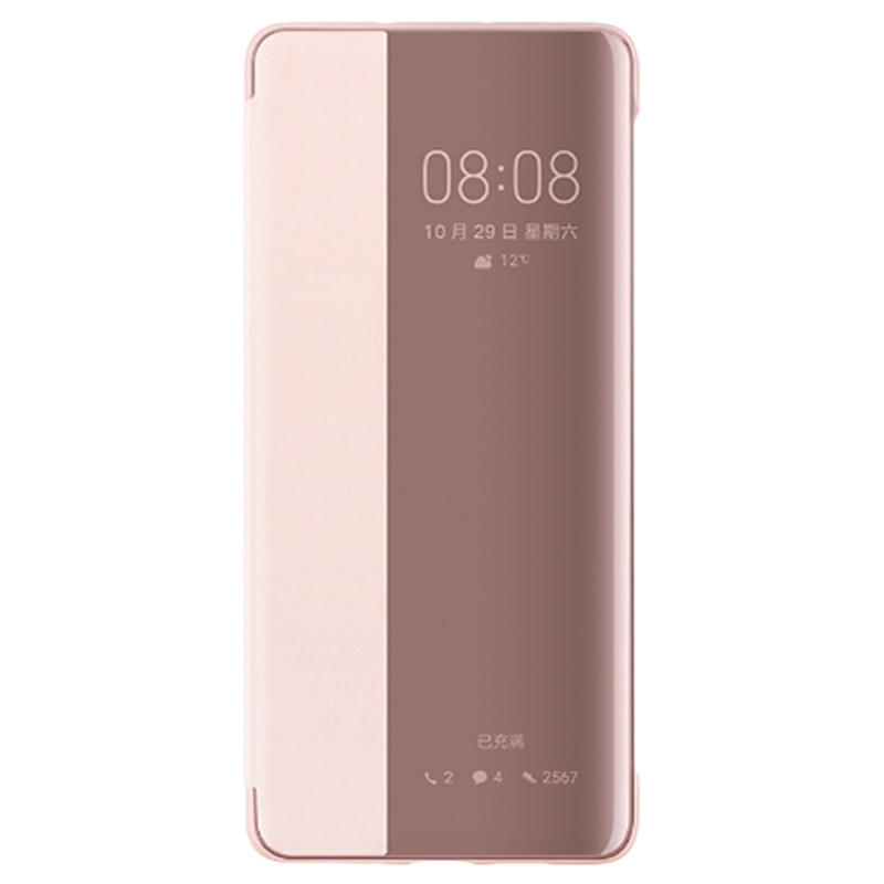 Phone Case For Huawei P20 P20 Pro P30 P30 Pro Full Body Case Leather Flip Flip with Windows Auto Sleep / Wake Up Solid Color Hard PU Leather3