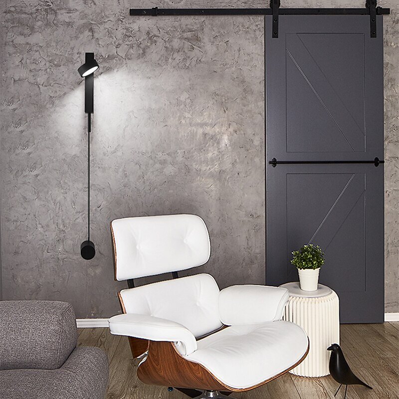 28cm Rotating Black Wall Llight LED Wall Sconces Simple Style For Bedroom/Aisle Nordic Style 110-120V 220-240V4