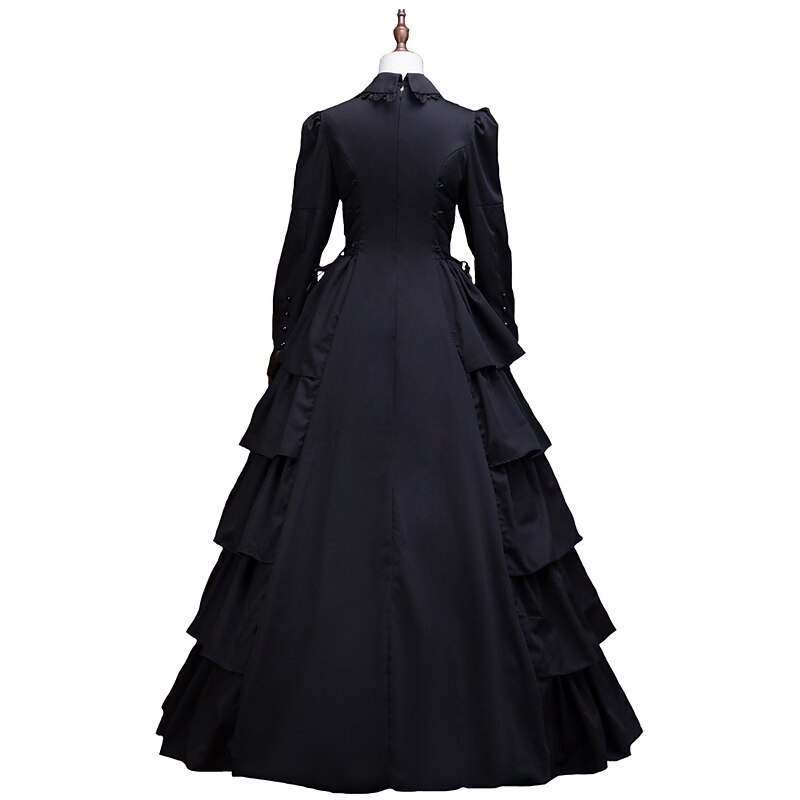 Dress Floral Style Rococo Victorian Floor Length Dress Party Costume Masquerade Flare Cuff Sleeve Princess Plus Size Toile Ball Gown Square Neck Fancy Dress Women's Christmas Halloween Party / Evening4
