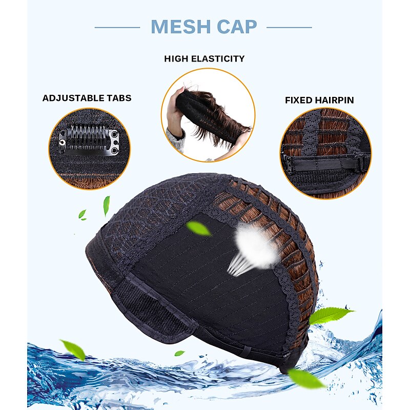 Human Hair Blend Wig Short Natural Wave Pixie Cut Dark Gray New Comfortable African American Wig Capless Indian Hair Women's All Grey / For Black Women3