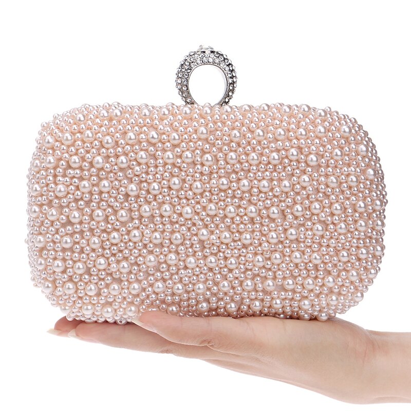 Women's Clutch Bags Party / Evening Bridal Shower Wedding Party Pearls Pearl White Pink Apricot