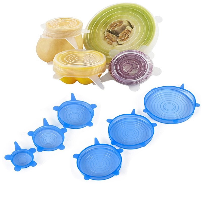 Silicone Stretch Lids 2 Color 24 Packs Zero Waste Reusable Silicon Container Lid for Cover Leftover Food and Fruit or Seal Bowl 6 12 Packs4